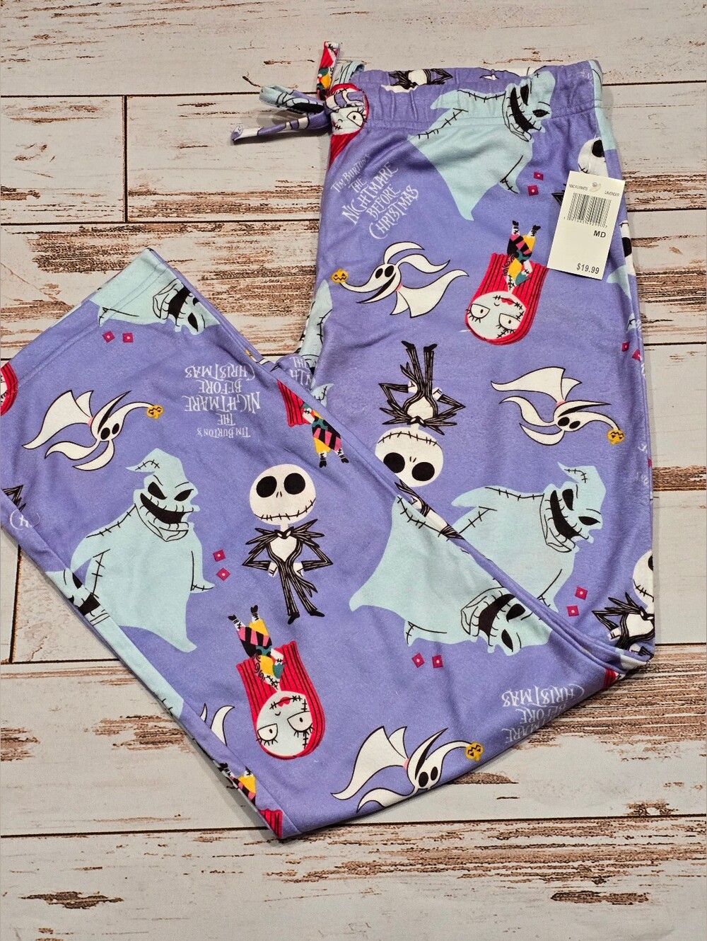 Disney Nightmare Before Christmas Pajama Bottoms Purple Halloween M